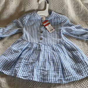 Cat and Jack 18 mo old blue and white striped dress with diaper cover